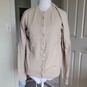 2 Sisters Beige Button-Up Cardigan